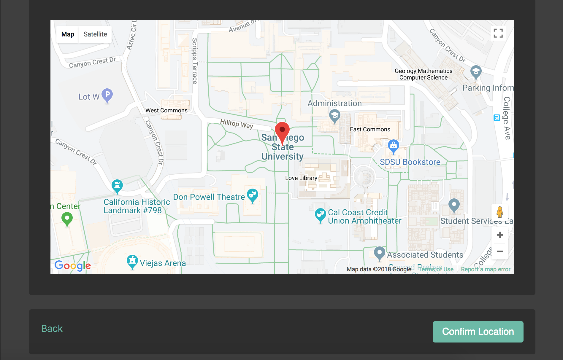 Google Maps location picker